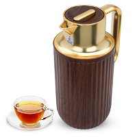 Everest Laura thermos, dark wood with a golden handle, 1.6 liter product image