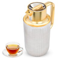 Everest Laura thermos matte silver with golden handle 1.6 liter product image