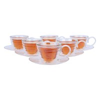 Tea cups set, thermal glass 80 ml, 6 pieces product image