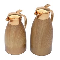 thermos set Andalusia, light wooden, golden handle, pressure 2 h product image