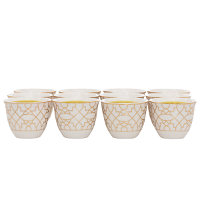 White Gilded Porcelain Coffee Cups Set 12 Pieces product image