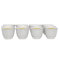 White Islamic Pattern Porcelain Coffee Cups Set 12 Pieces product image