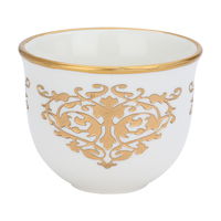 A set of white, golden Arabic coffee cups, 12 pieces product image