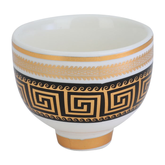 Arabic coffee cups, white with black pattern, 12 pieces image 2