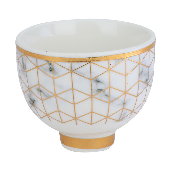 Arabic coffee cups with gold pattern, 12 pieces image 1