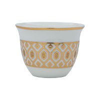 Arabic coffee cups, white with gold pattern, 12 pieces product image