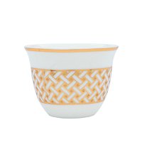 Arabic coffee cups, white with golden embossing, 12 pieces product image