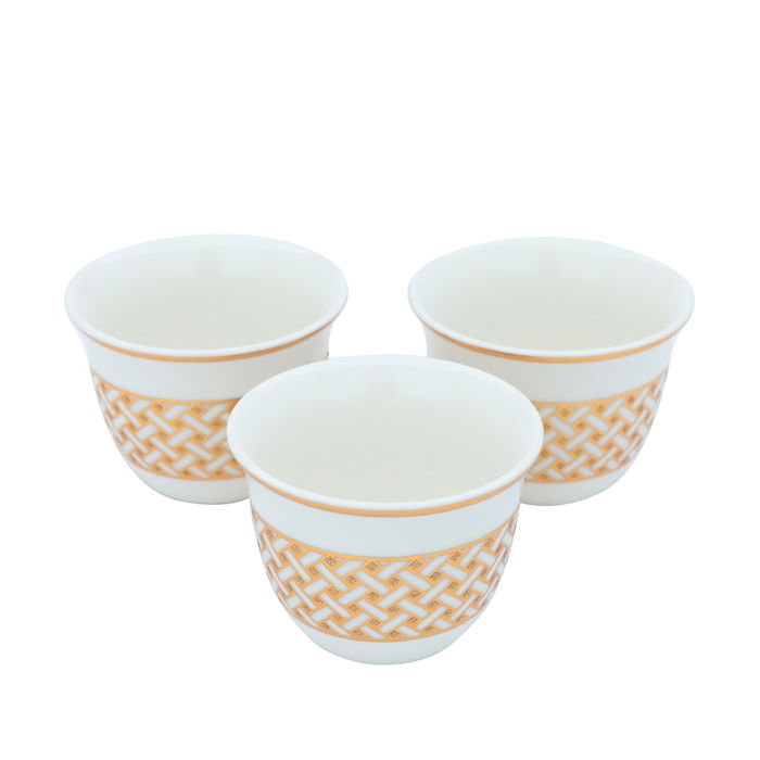 Arabic coffee cups, white with golden embossing, 12 pieces image 4