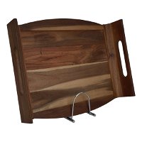 Serving tray, brown rectangular wood with a large handle product image