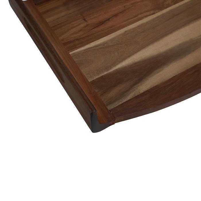 Serving tray, brown rectangular wood with a large handle image 4