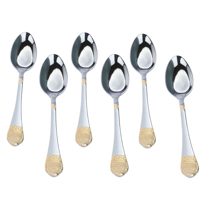 Silver gilded silver steel spoons set of 6 pieces image 2