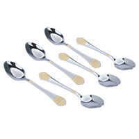 Silver gilded silver steel spoons set of 6 pieces product image