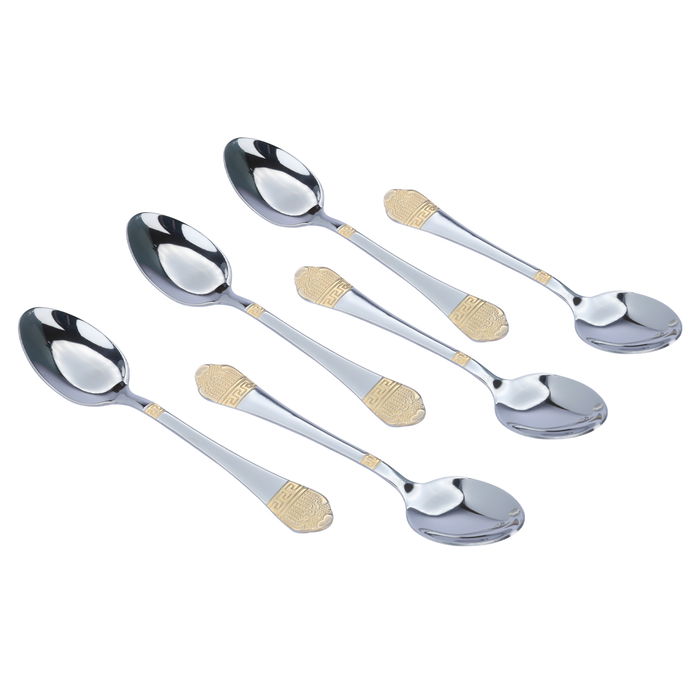 Silver gilded silver steel spoons set of 6 pieces image 1