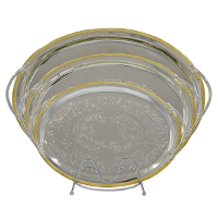 Serving trays set, oval steel, 3 pieces product image
