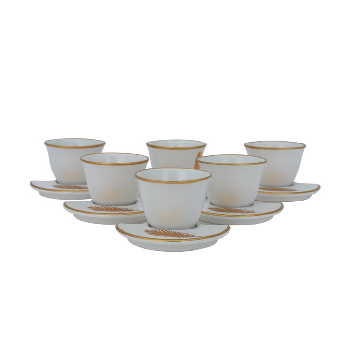 A set of Arabic coffee cups, white, with a saucer, 12 pieces image 2