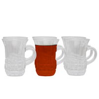 Glass tea cups set with handle 6 pieces product image