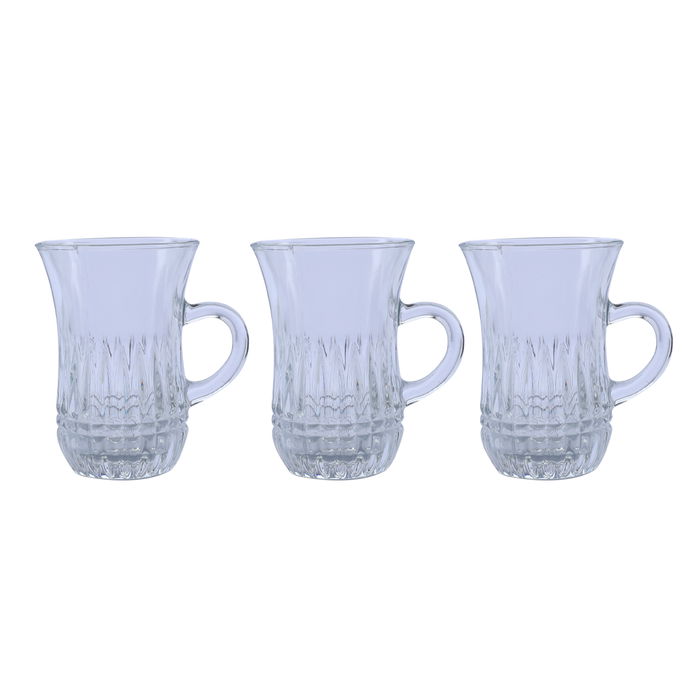 Max tea cups set, glass with handle, 6-pieces image 1