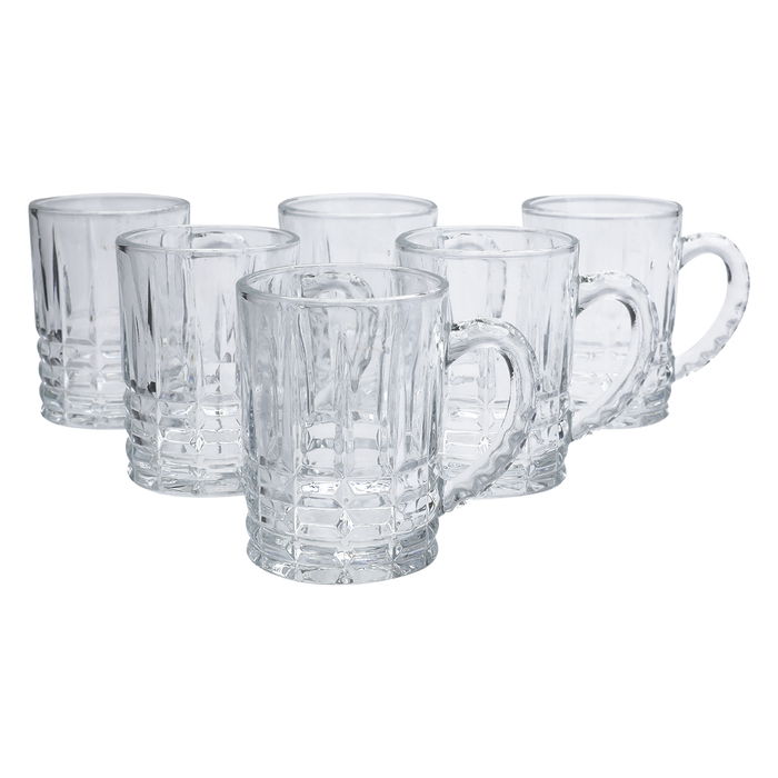 Max Tea Cup Set Glass Hand 6 Pieces image 2