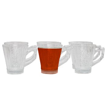 Max Tea Pialat Set Hand Patterned Glass 6 Pieces image 1