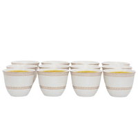 Arabic coffee cups Set of white porcelain Islamic gold 12 pieces product image