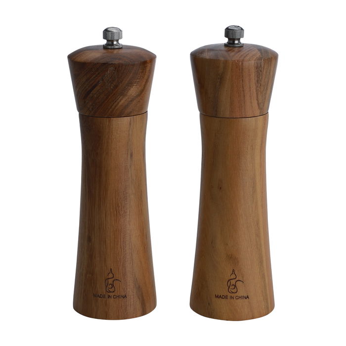 Two-piece wood salt and pepper mill image 1