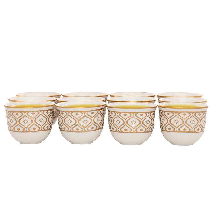 Arabic coffee cups golden pattern of 12 pieces image 1