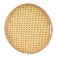 Bamboo Serving Tray, Wooden Round Medium product image