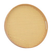 Bamboo serving tray, large round wooden product image