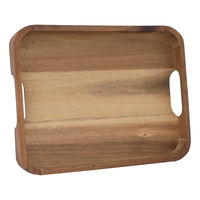 Serving tray, rectangular wood with a small handle product image