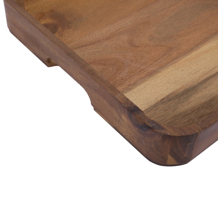 Serving tray, rectangular wood with large handle image 3