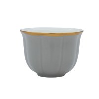 Arabic coffee cups set, gray with gold stripes, 12 pieces product image