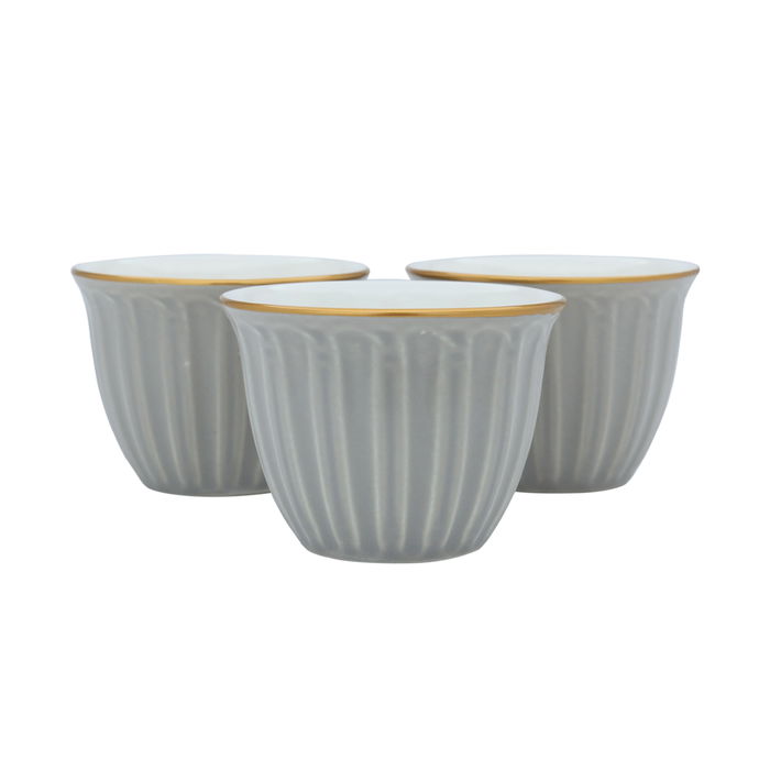 Arabic coffee cups set, gray striped, 12 pieces image 3