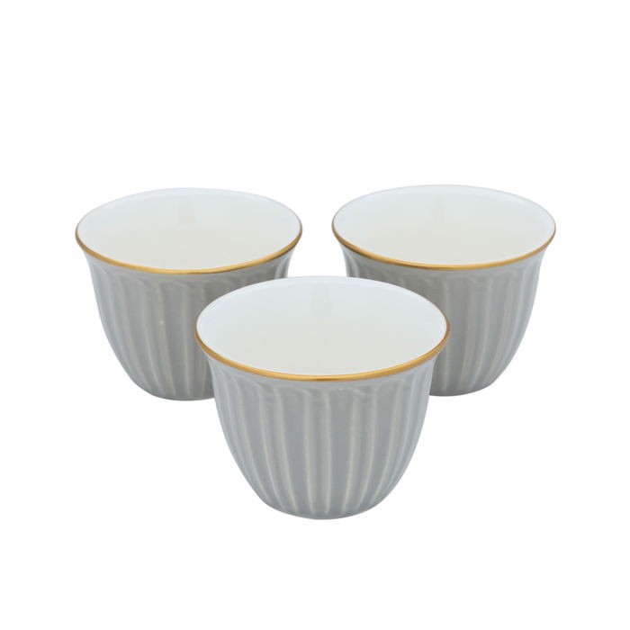 Arabic coffee cups set, gray striped, 12 pieces image 4