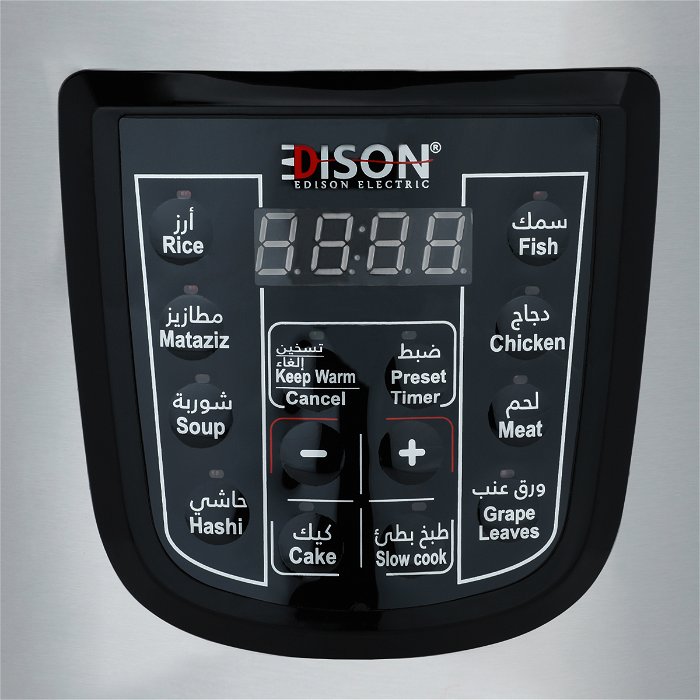 Edison Electric Pressure Cooker 8 Liter Black Steel 1200 Watt image 2