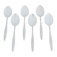 Embossed silver steel tea spoons 6 pieces product image