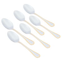 Silver Steel Tablespoons Embossed With Gold Edge 6 Pieces product image