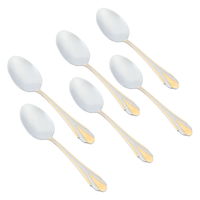 Embossed golden steel tea spoons 6 pieces product image