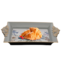 Al-Saif square fiber serving plate patterned with a rose with a golden rim product image