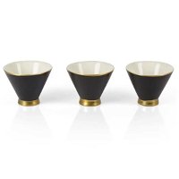 Black porcelain cups set in gold 6 piece product image