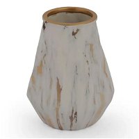 Small Round White Marble Porcelain Vase product image