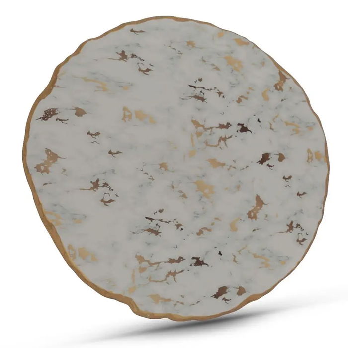 Dessert serving board, large white marble porcelain image 1