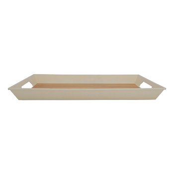 Serving tray, rectangular with two wooden edges, 16 inches image 3