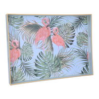 Serving tray, rectangular plastic with flamingo hand product image