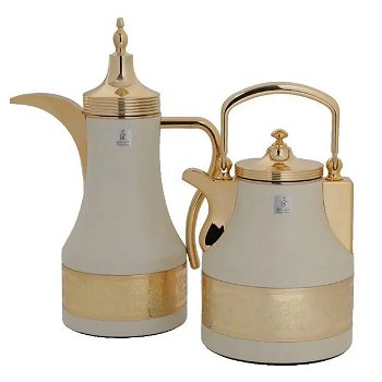 Thermos set Lian beige with a golden handle Al-Saif Gallery image 1