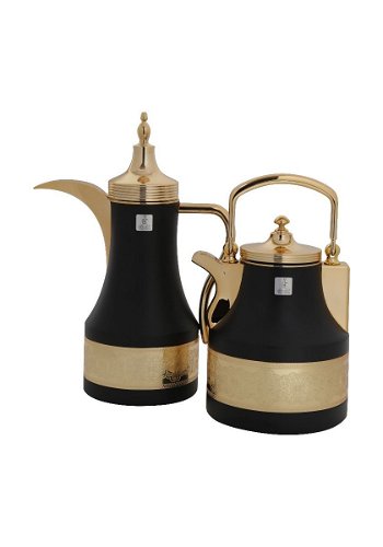 thermos Liane Black Set with2 pcs Gold Hand image 1