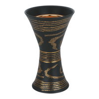 Porcelain incense burner, medium gray golden lines product image