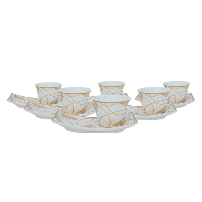 Set of coffee cups and saucers, white, 12 pieces image 3