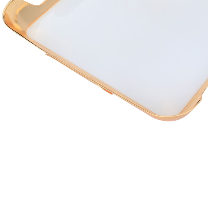 Serving trays set, rectangular white wavy steel with golden edges, 3 pieces image 3