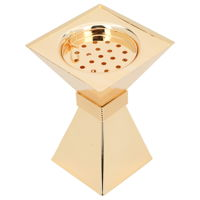 Square steel incense burner with a golden belt with a base product image