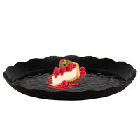 Plain round black serving plate product image